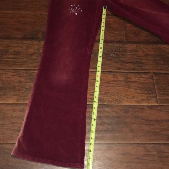 Boutique Burgundy Corduroy Flare Jeans - Picture 7 of 11